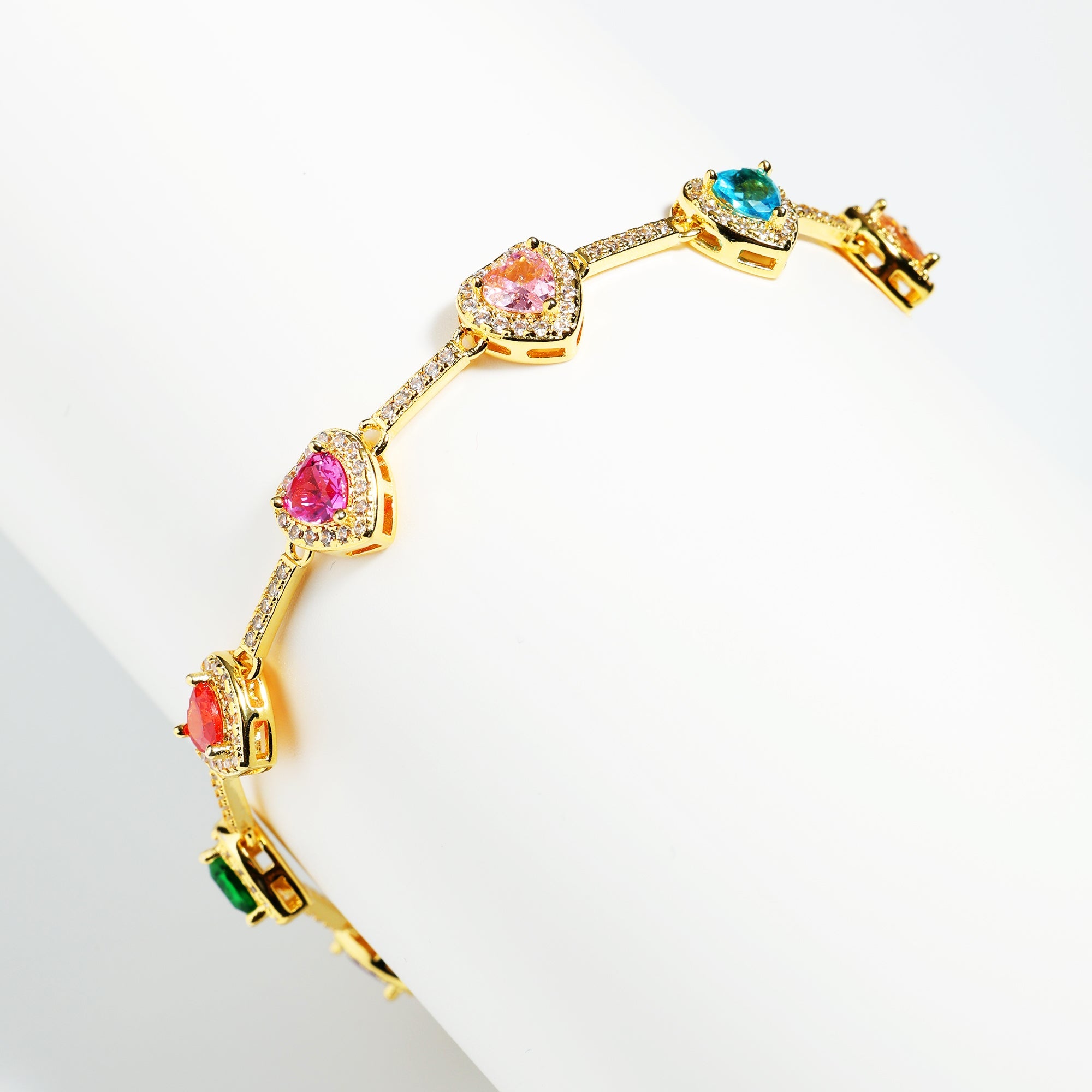 Heart Shaped Colorful Synthetic Decorated Necklace Set