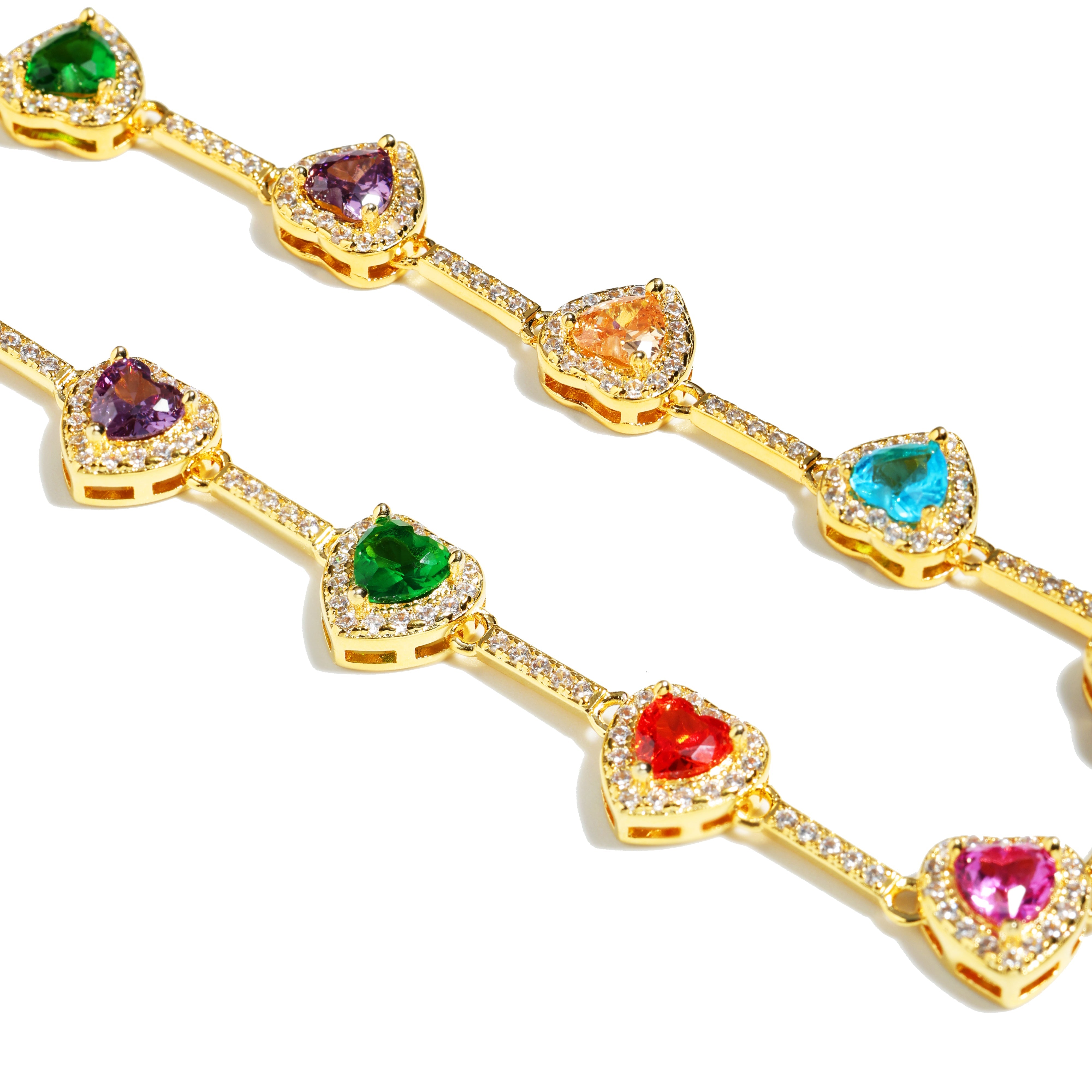 Heart Shaped Colorful Synthetic Decorated Necklace Set